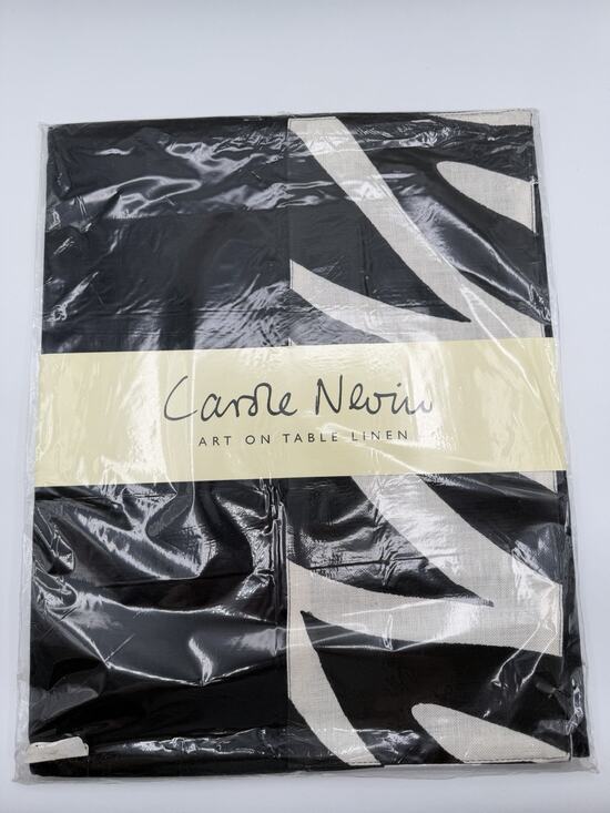 Carole Nevin Other - Carole Nevin Cape Town Art Linen Table Runner Hand Painted Black White 98"x 18"